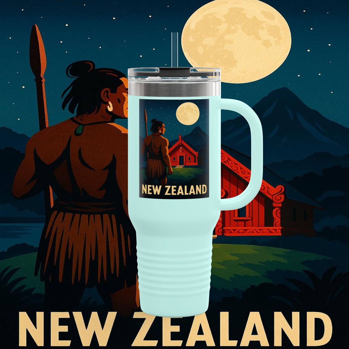 "New Zealand Insulated Travel Mug🏞️ – A paradise of nature and adventure"