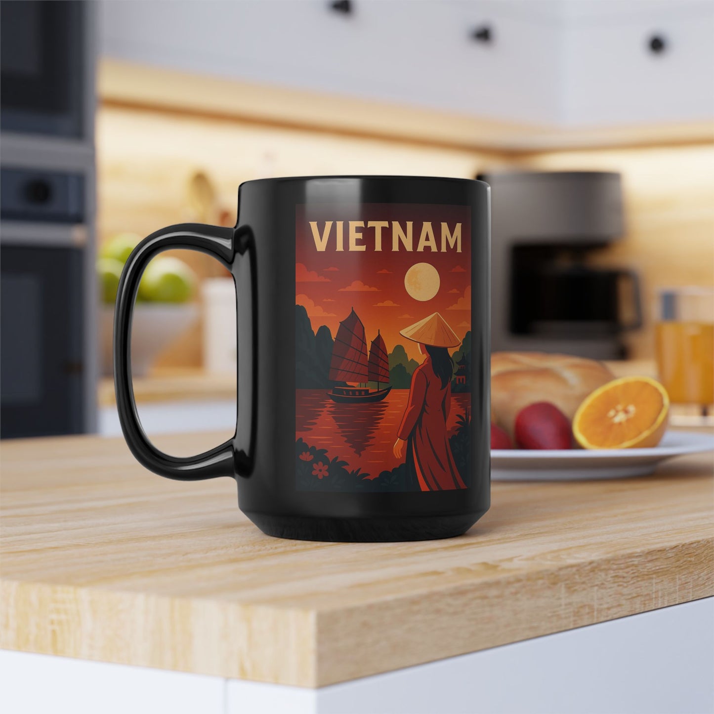 "Taza Vietnam: Tradición, Naturaleza y Leyendas Ancestrales 🎋🏯🐉"