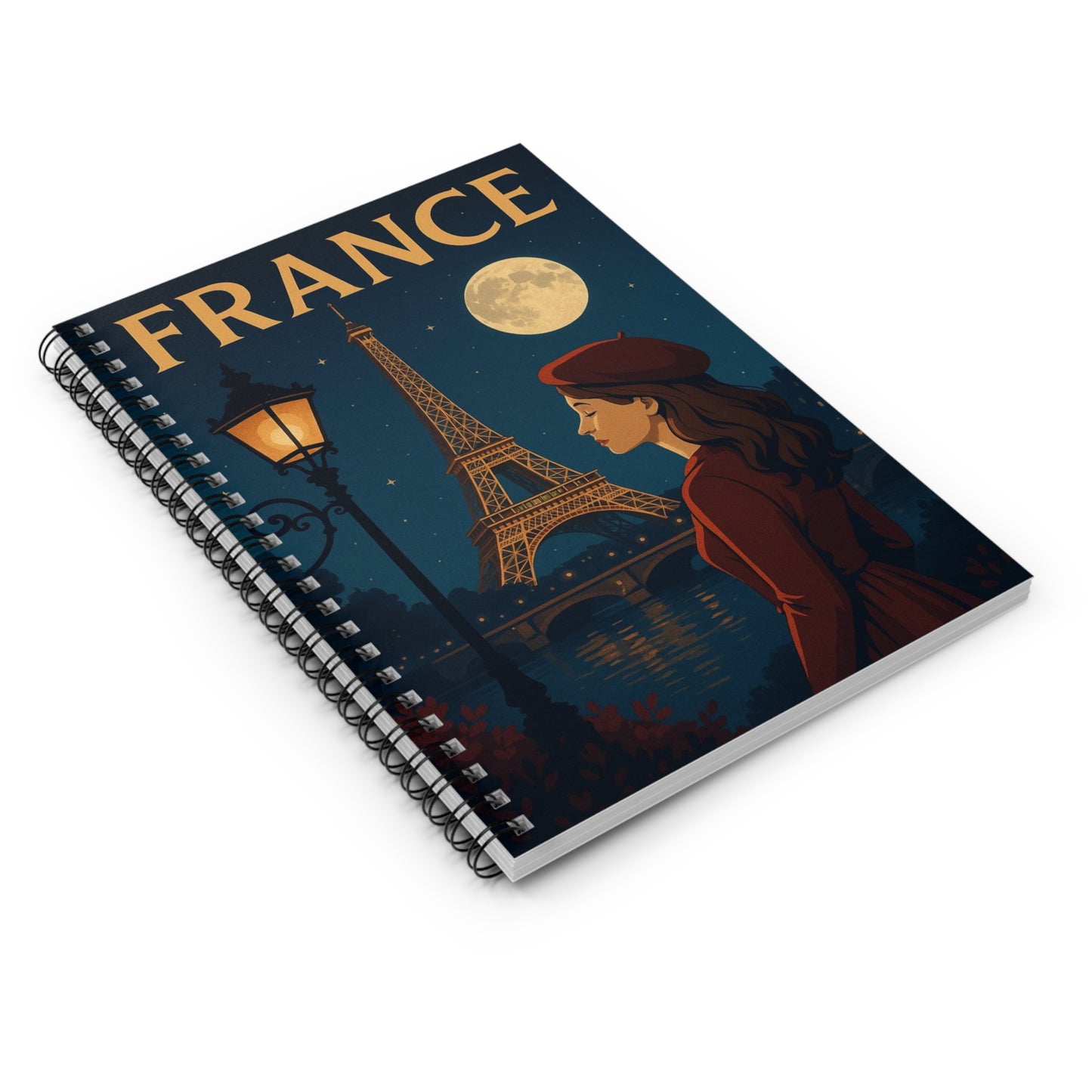 "libreta Francia: Romance bajo la Luna 🌙🗼✨"