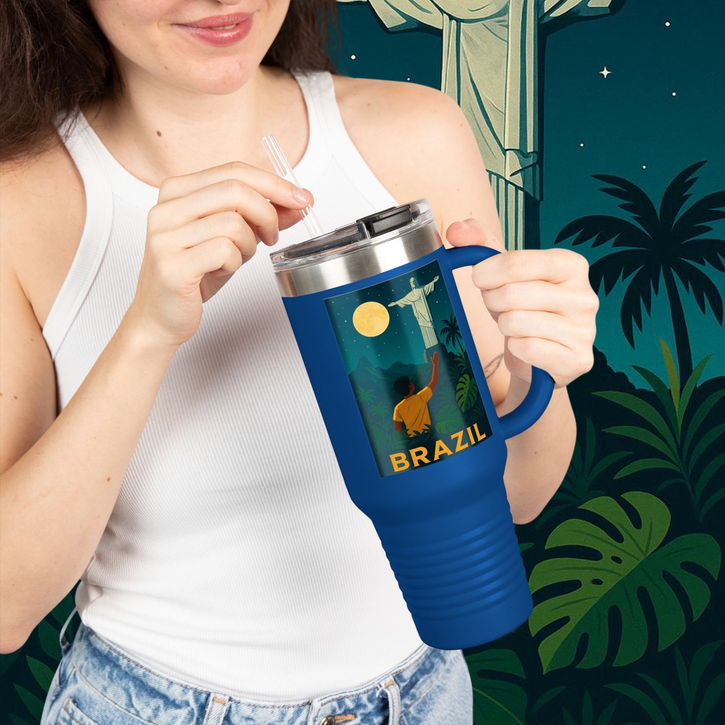 "taza de Viaje Aislada Brasil: Ritmo, Naturaleza y Alegría Infinita 🎶🌴🏖️"