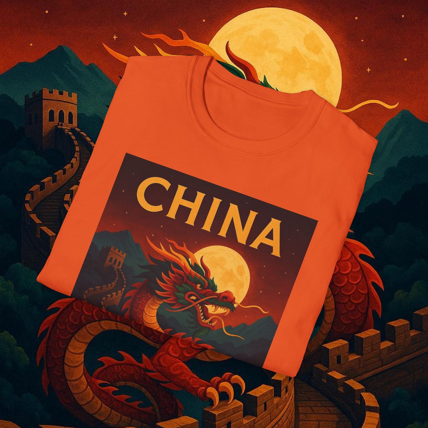 "Camiseta China – Dragones, murallas y leyendas eternas"