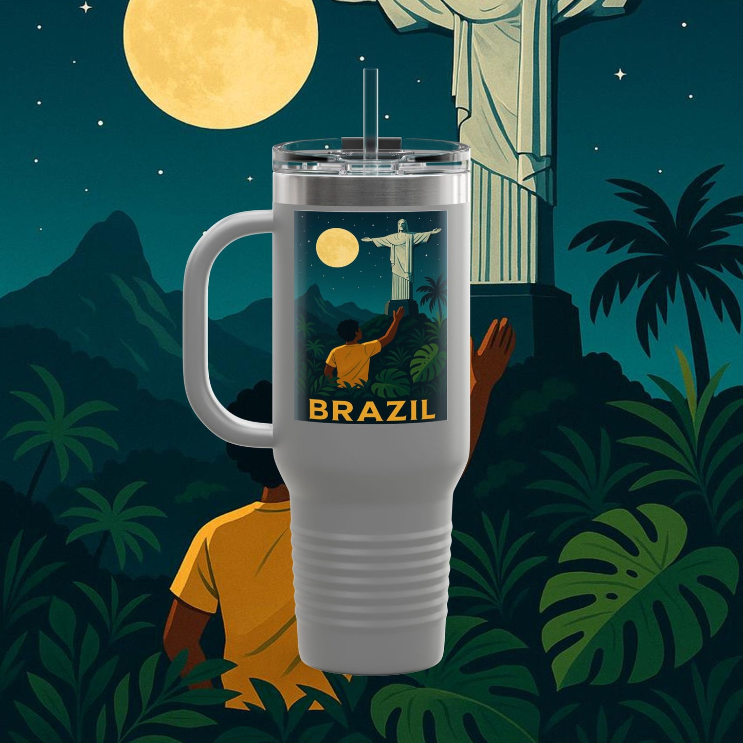 "taza de Viaje Aislada Brasil: Ritmo, Naturaleza y Alegría Infinita 🎶🌴🏖️"
