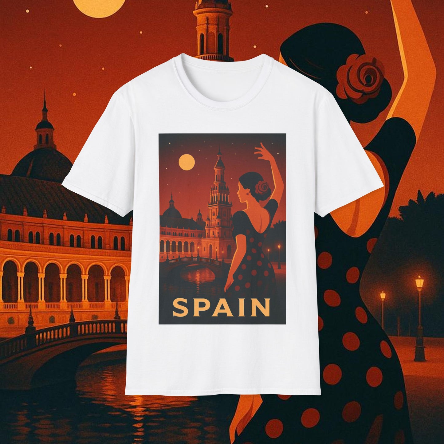 "Camiseta España: Pasión, Arte y Sabores que Enamoran 🎨💃🍷"