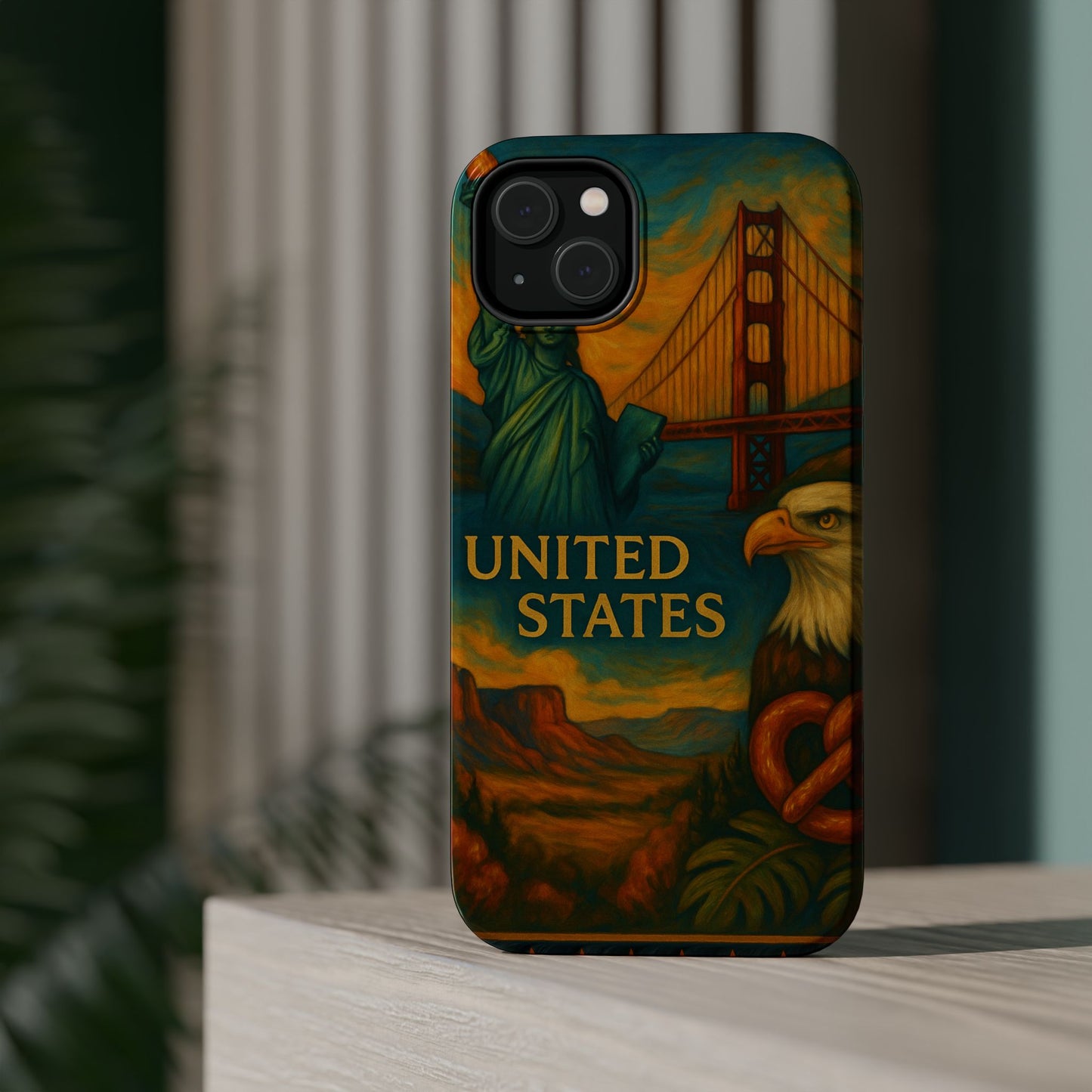 "Funda Magnética Reforzada Estados Unidos: Sueños, Libertad y Grandes Horizontes 🗽🏜️🌆"