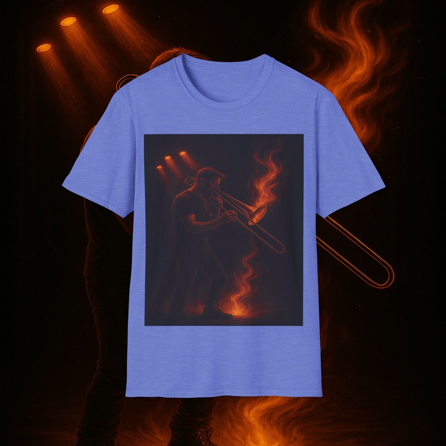 "Camiseta Trombón 🎷🔥No todos los fuegos hacen ruido… algunos tocan el alma.” 🔥🎷