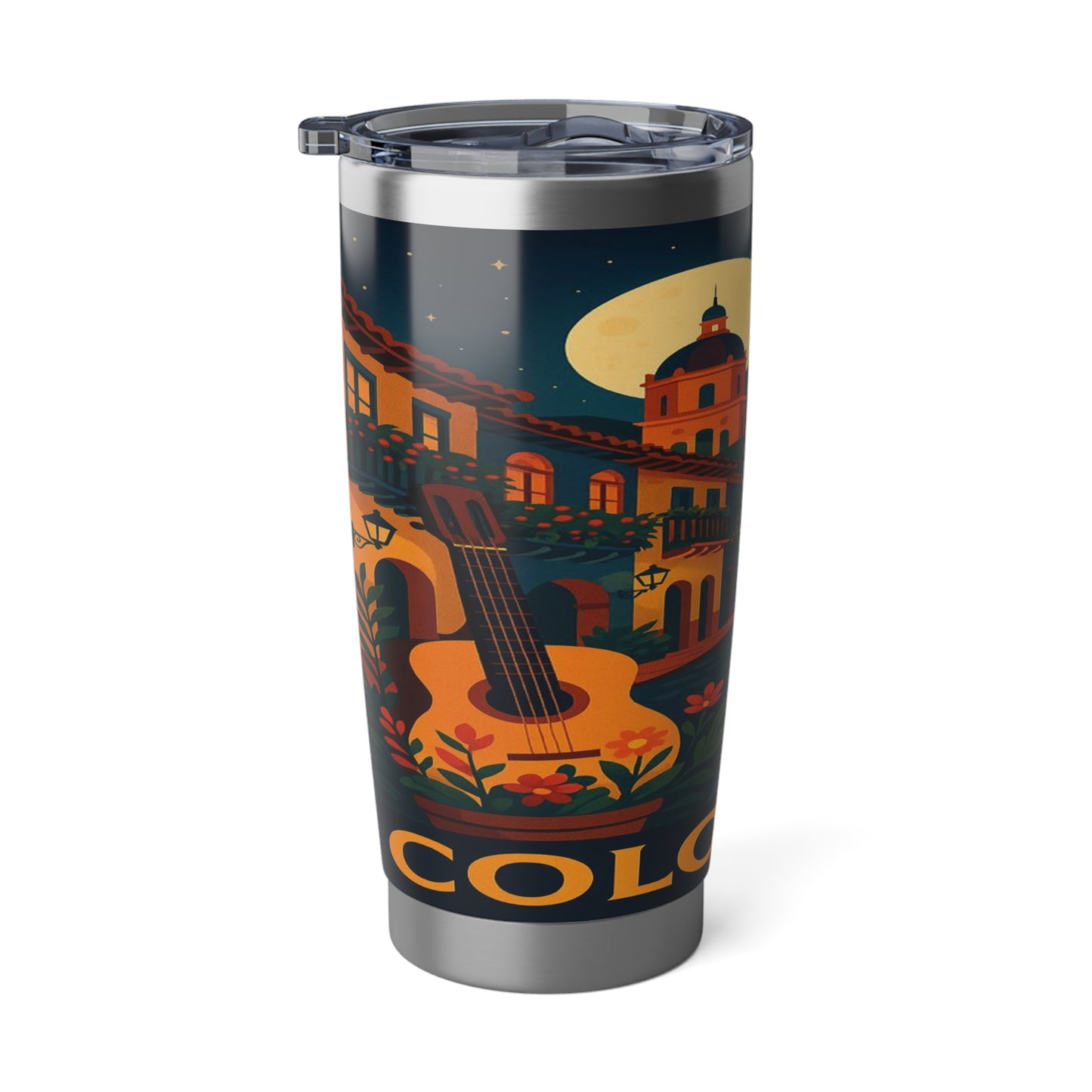 "Vaso Térmico Vagabond 20oz Colombia: Magia de Colores, Café y Tradición ☕🎨🌄"
