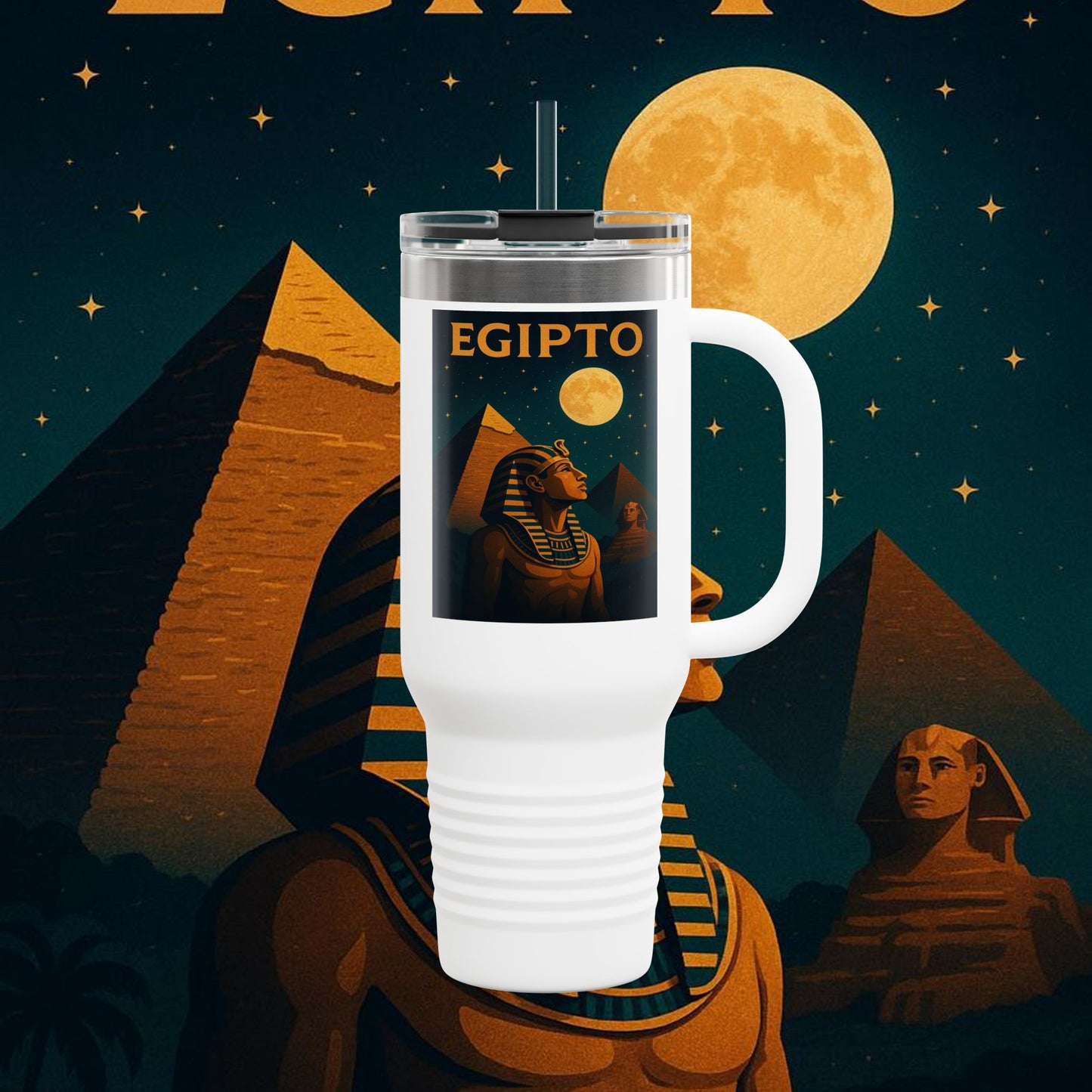 "taza de Viaje Aislada Egipto Misterio Dorado del Nilo 🏺🌅🐫"