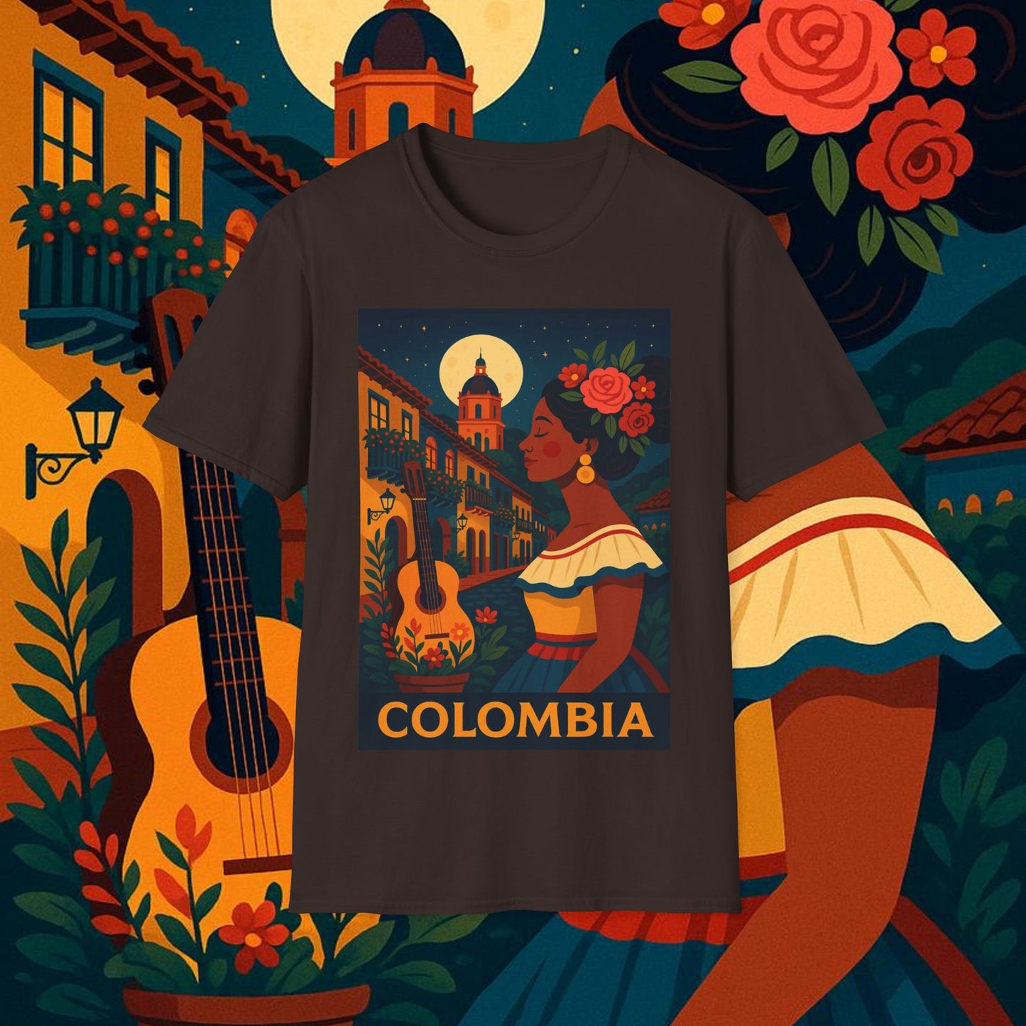 "Camiseta Colombia: Magia de Colores, Café y Tradición ☕🎨🌄"