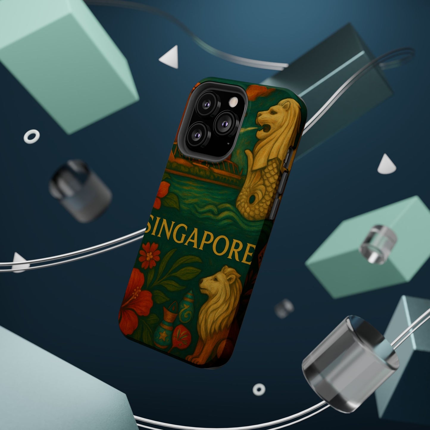 "Funda Magnética Reforzada Magnética Reforzada Singapur 🌆 – Futuro, cultura y naturaleza en un solo lugar"