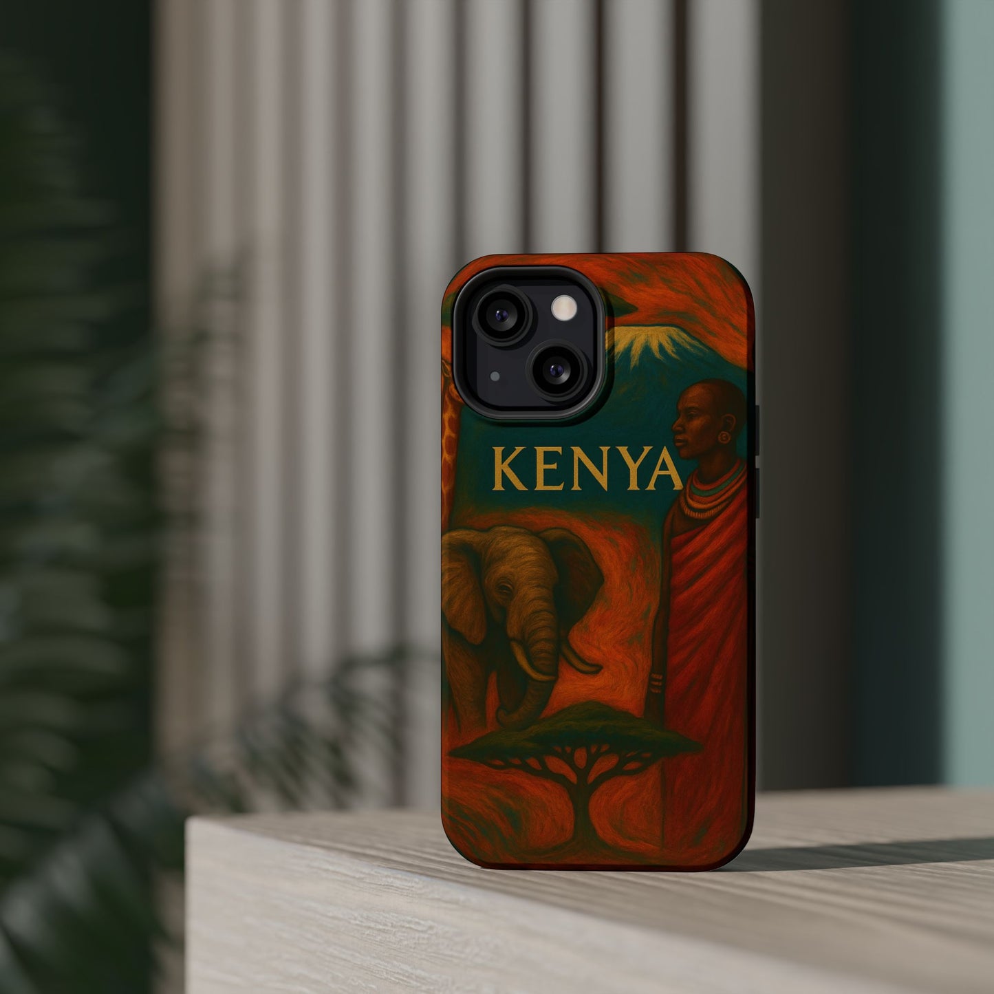 "Funda Magnética Reforzada Magnética Reforzada Kenia: Aventura Salvaje y Tierra de Horizontes Infinitos 🦁🌄🏕️"