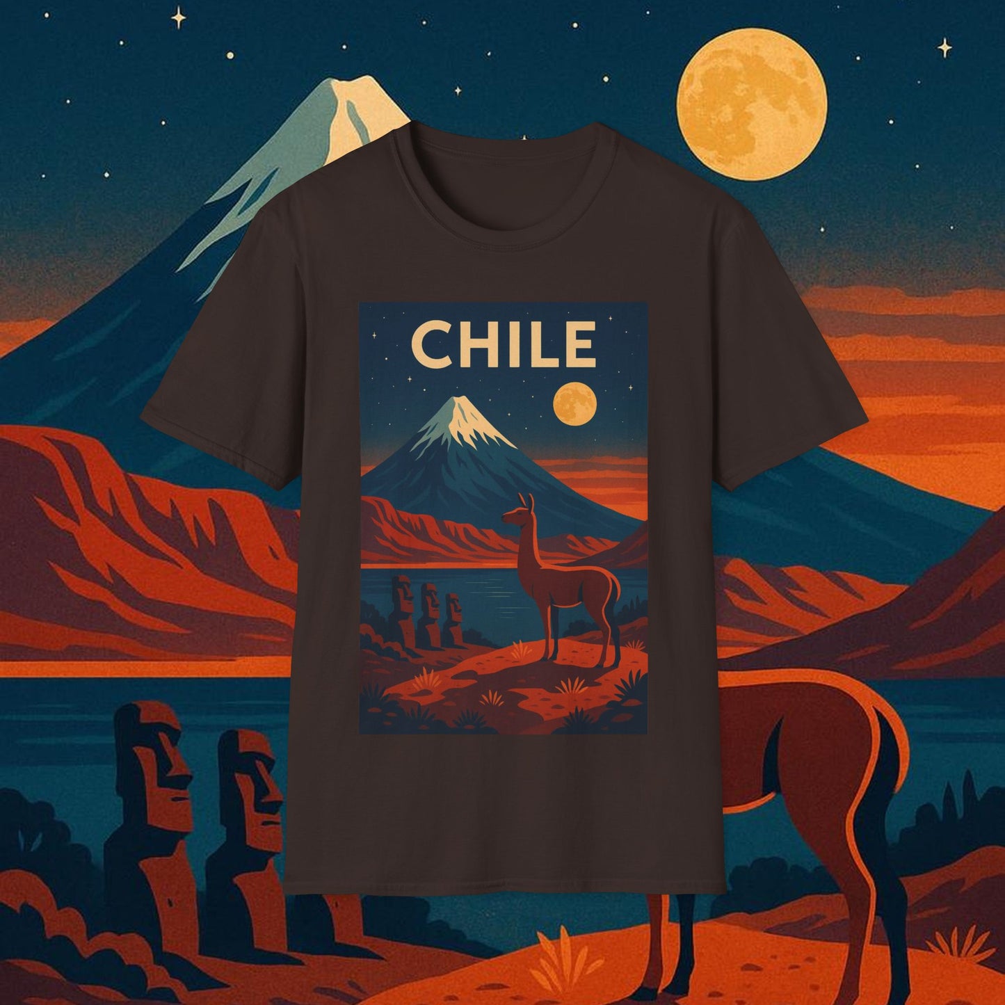 "Camiseta Chile: Naturaleza Indómita y Horizontes Eternos 🏔️🍇🏜️"