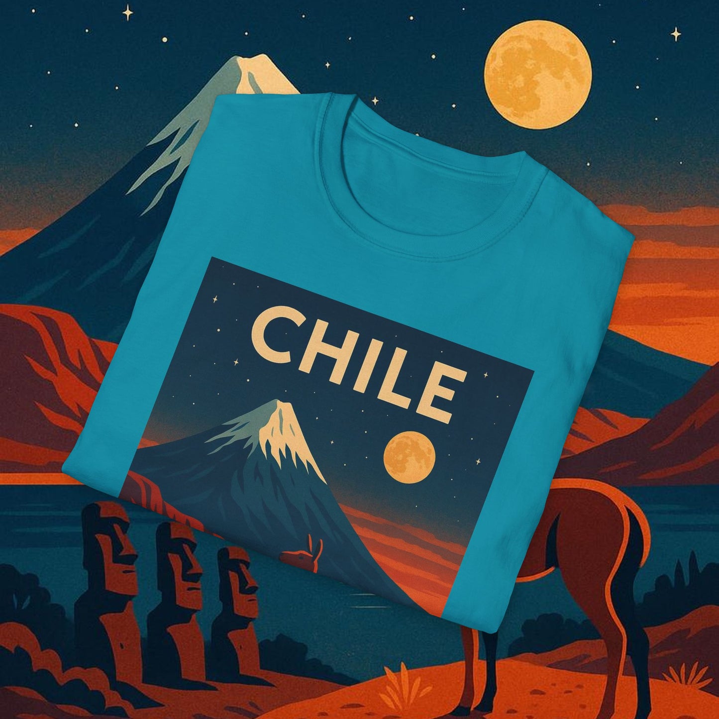 "Camiseta Chile: Naturaleza Indómita y Horizontes Eternos 🏔️🍇🏜️"