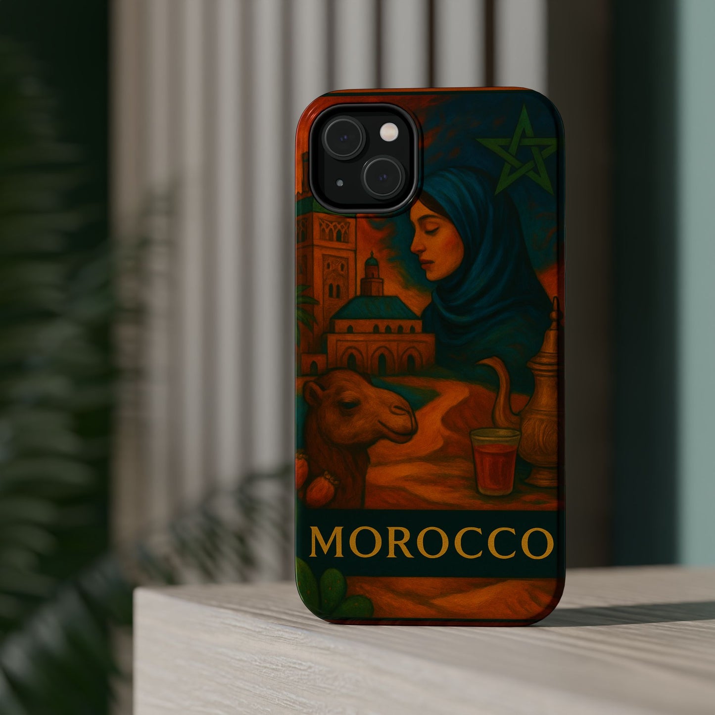 "Funda Magnética Reforzada Magnética Reforzada Marruecos: Magia del Desierto y Ciudades de Mil Colores 🐪🏜️🕌"