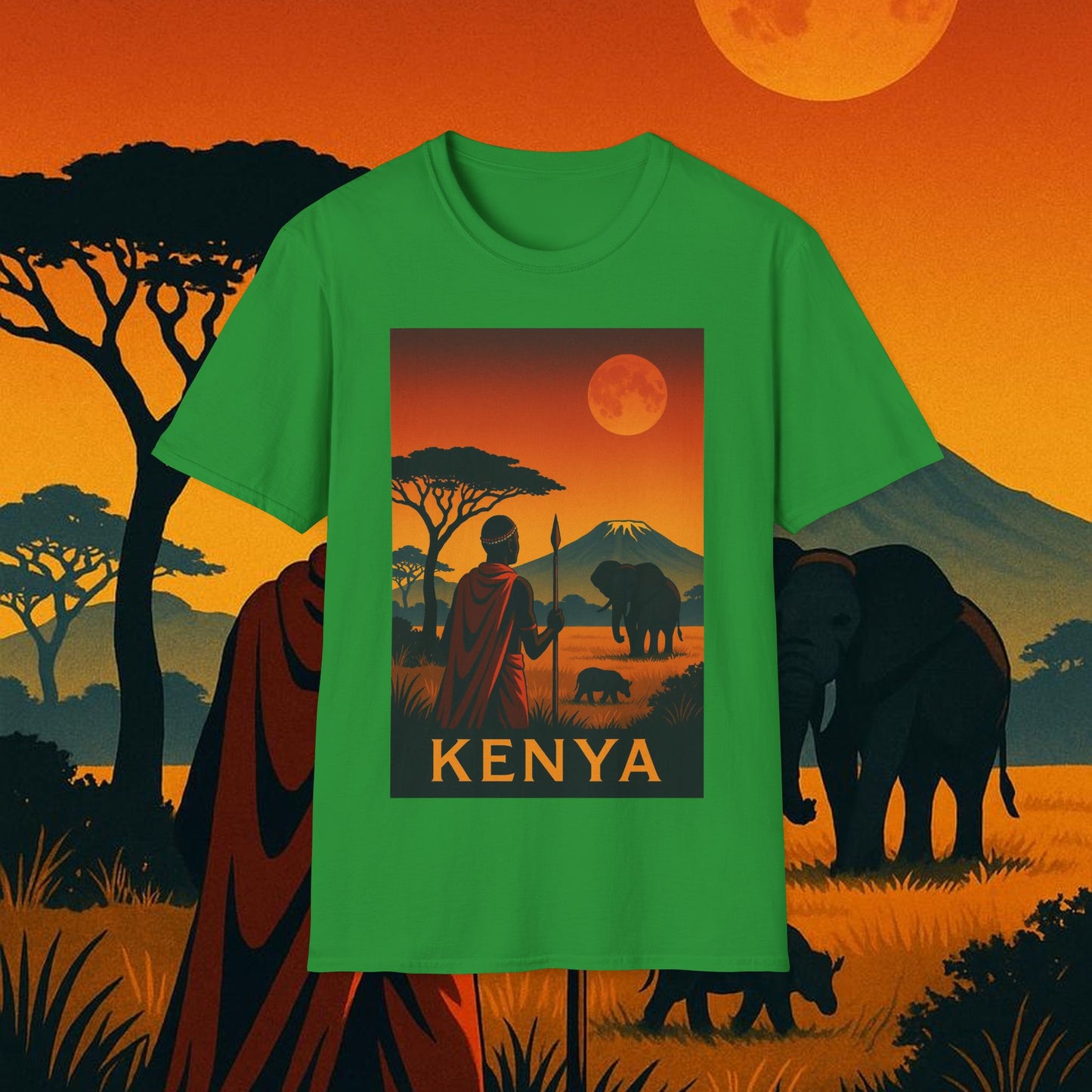 "Camiseta Kenia: Aventura Salvaje y Tierra de Horizontes Infinitos 🦁🌄🏕️"