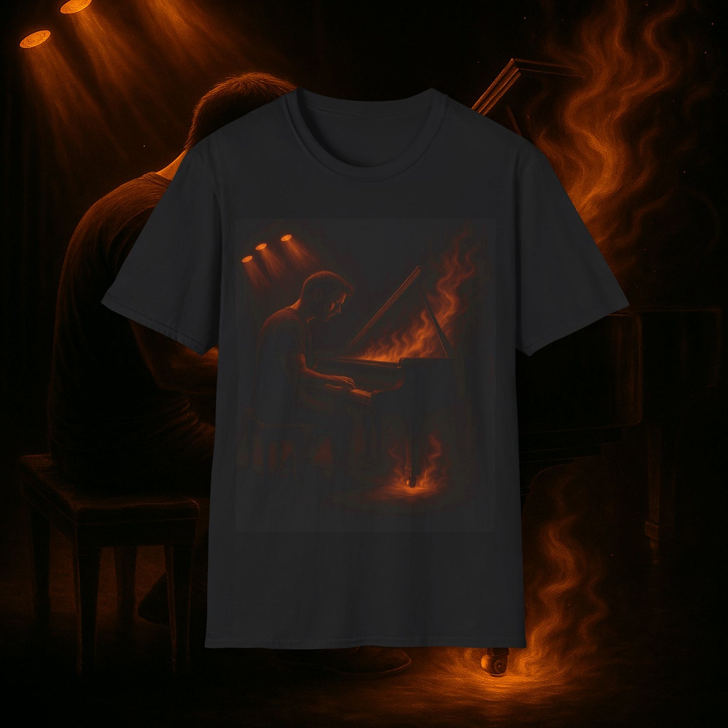 "Camiseta piano 🎹🔥Cuando las manos arden… el alma canta.” 🔥🎹