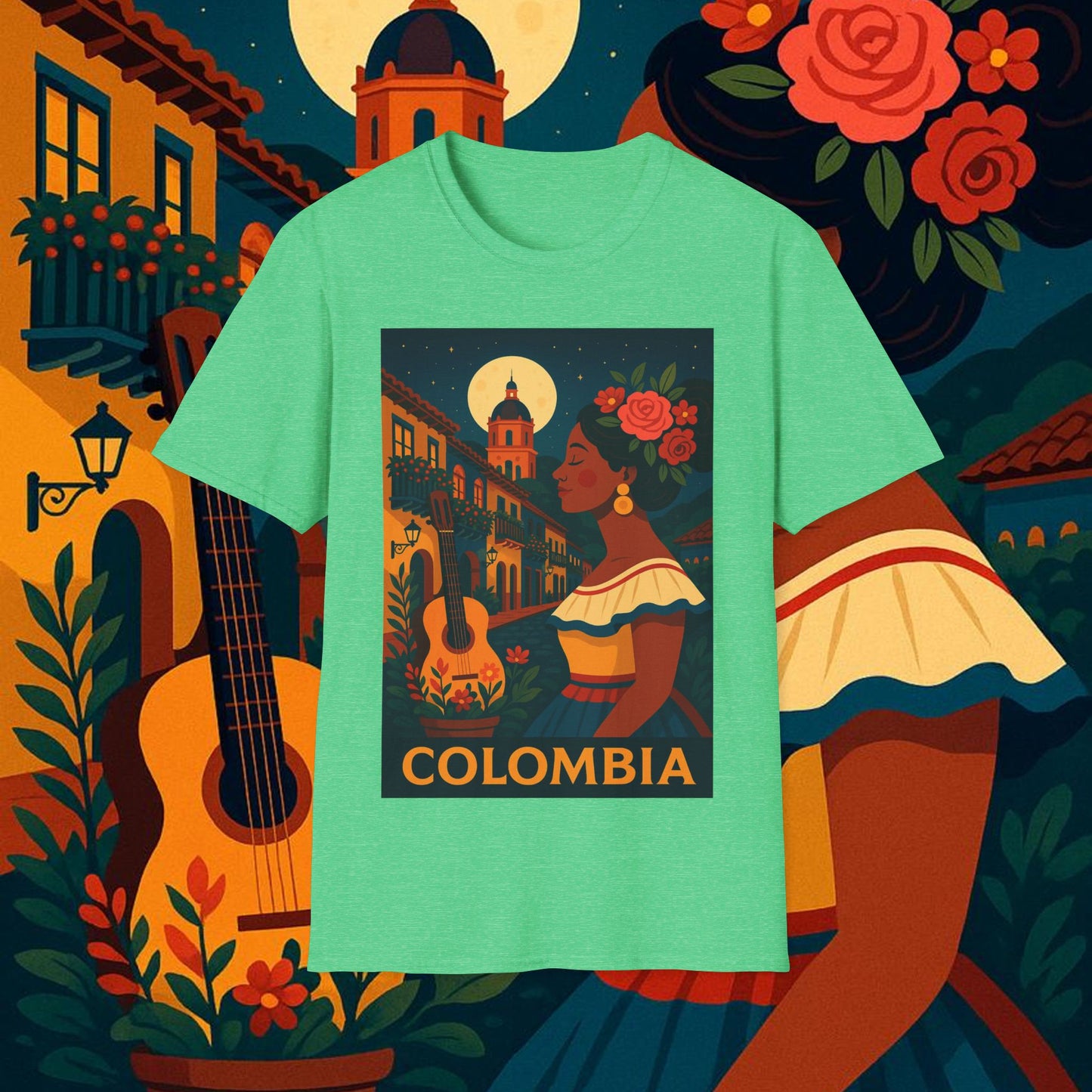 "Camiseta Colombia: Magia de Colores, Café y Tradición ☕🎨🌄"