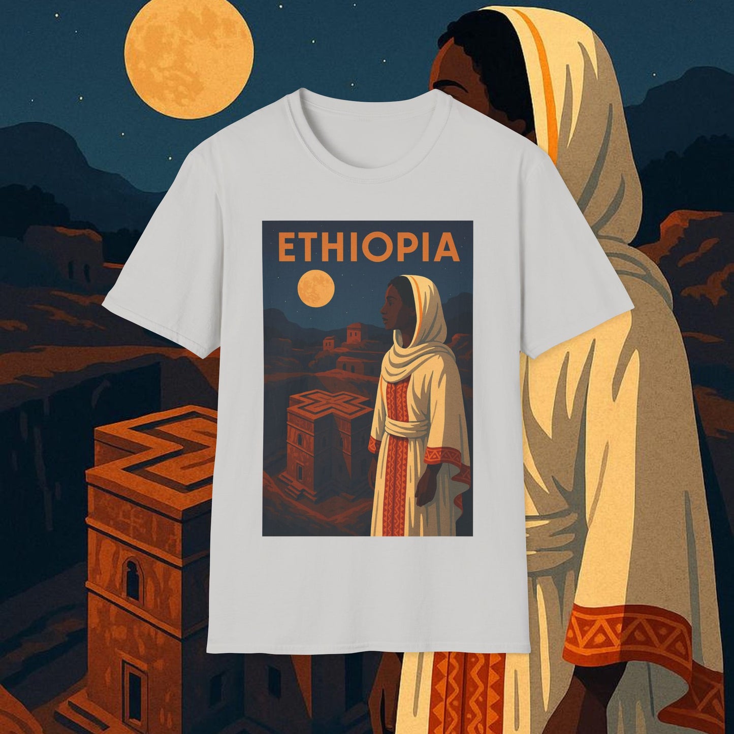 "Camiseta Etiopía Tierra sagrada y alma ancestral"