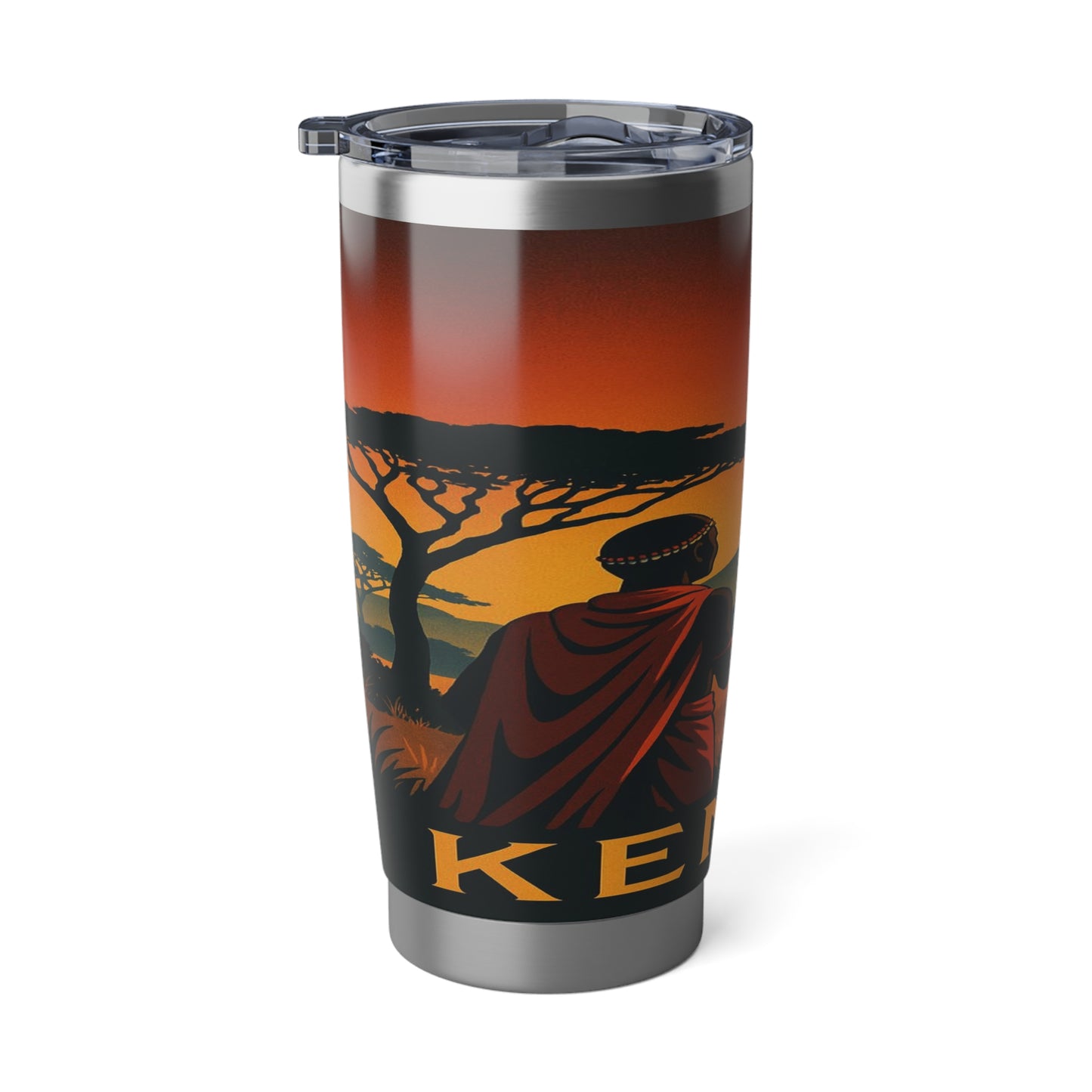 "Vaso Térmico Vagabond 20oz Kenia: Aventura Salvaje y Tierra de Horizontes Infinitos 🦁🌄🏕️"