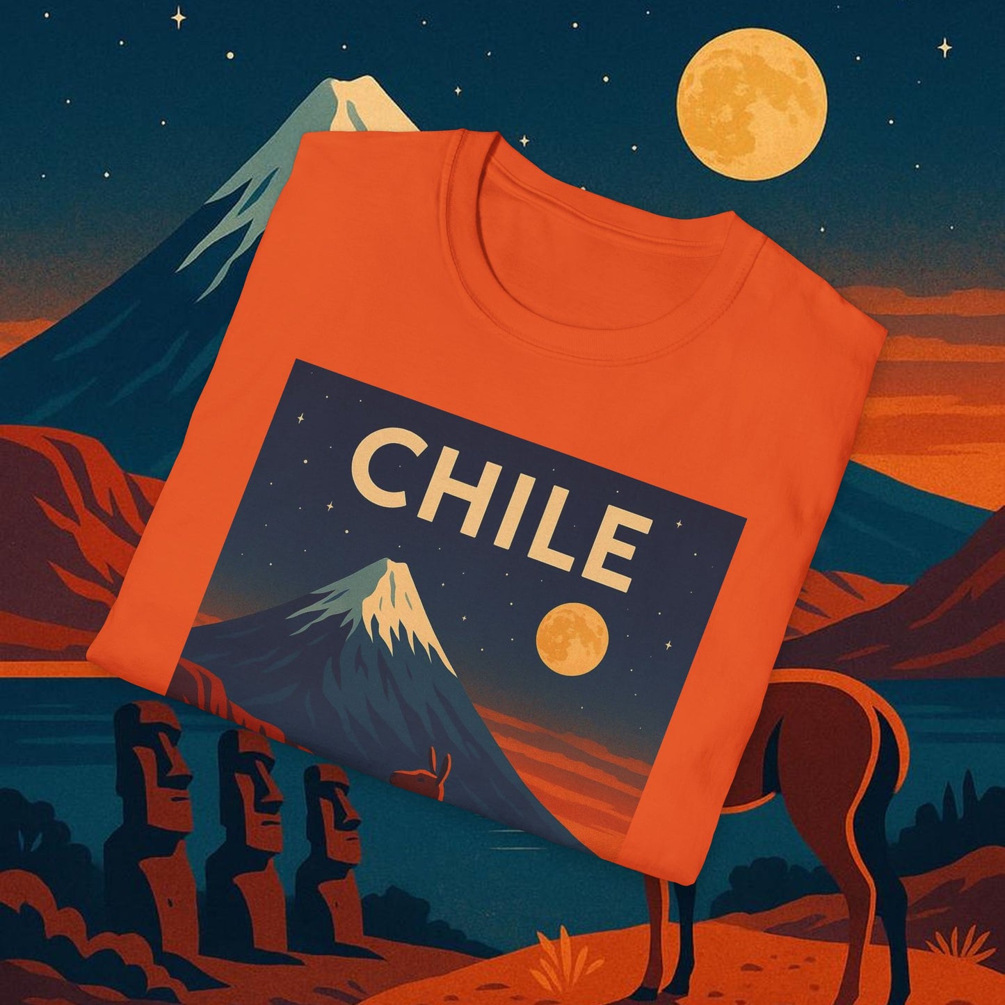 "Camiseta Chile: Naturaleza Indómita y Horizontes Eternos 🏔️🍇🏜️"