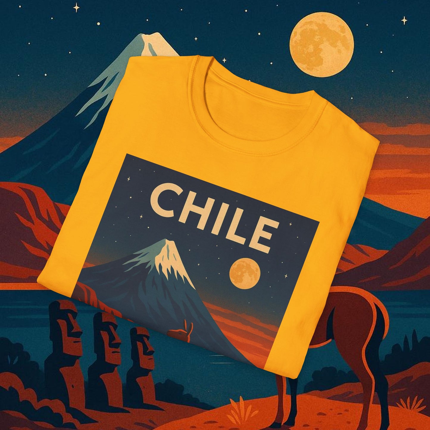 "Camiseta Chile: Naturaleza Indómita y Horizontes Eternos 🏔️🍇🏜️"