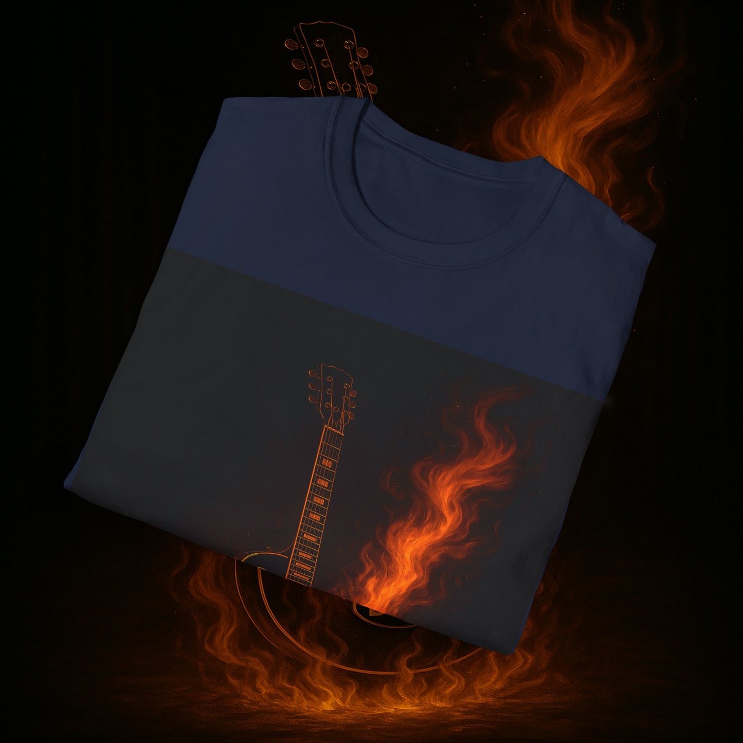 "Camiseta guitarra 🎸🔥Donde vibra una cuerda, nace una llamarada.” 🔥🎸