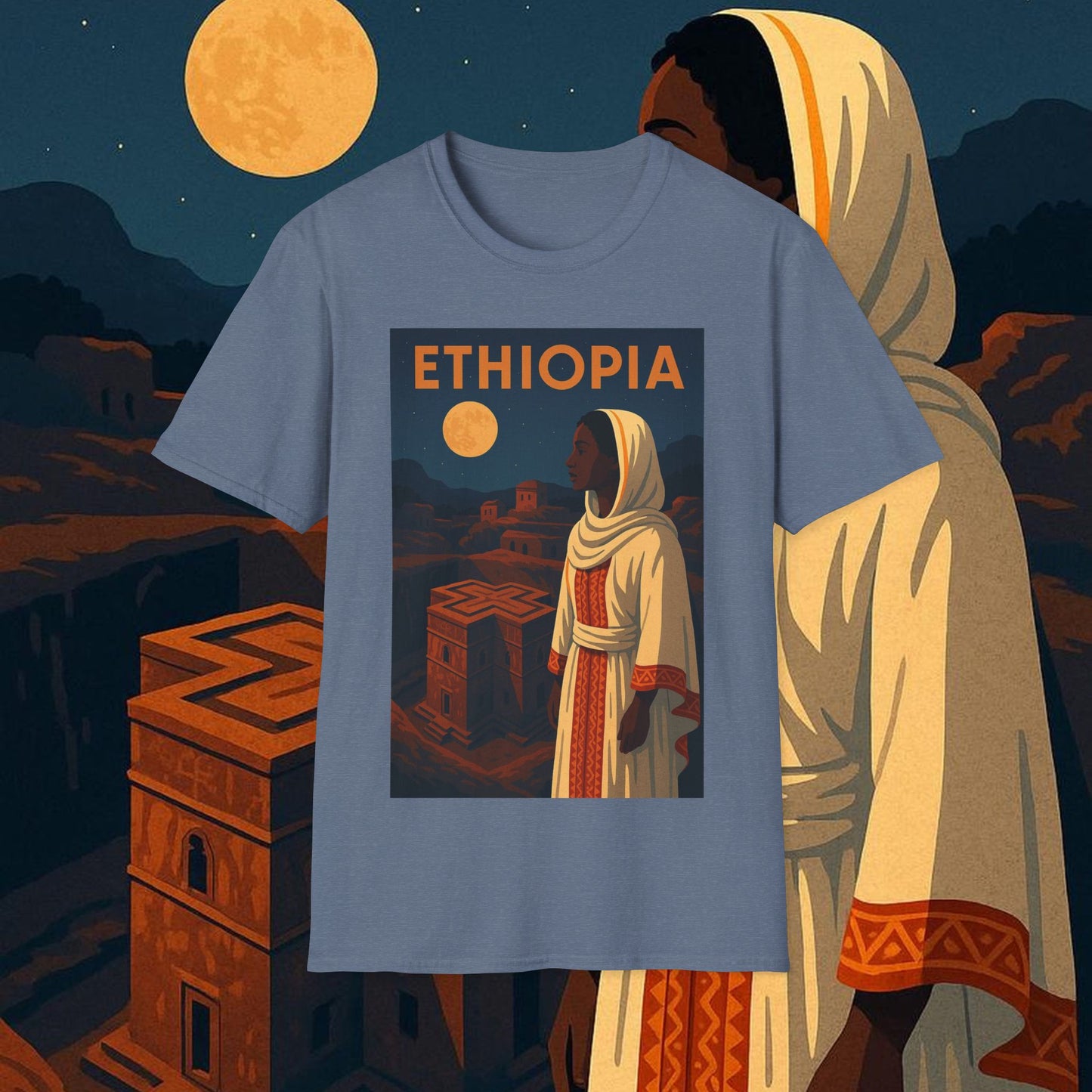 "Camiseta Etiopía Tierra sagrada y alma ancestral"