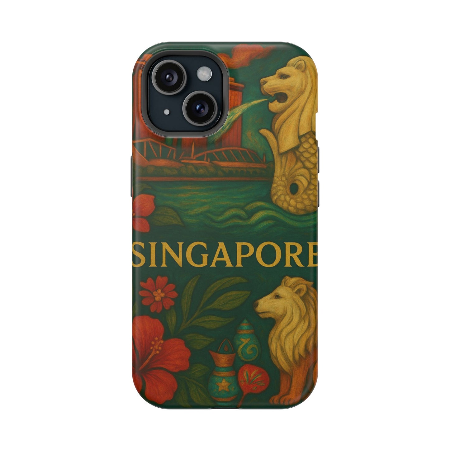 "Funda Magnética Reforzada Magnética Reforzada Singapur 🌆 – Futuro, cultura y naturaleza en un solo lugar"
