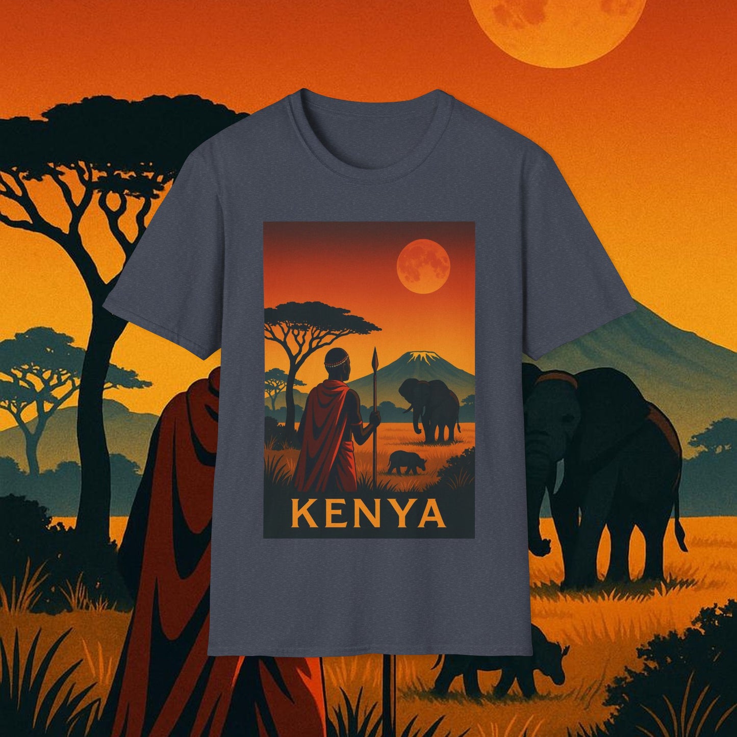 "Camiseta Kenia: Aventura Salvaje y Tierra de Horizontes Infinitos 🦁🌄🏕️"