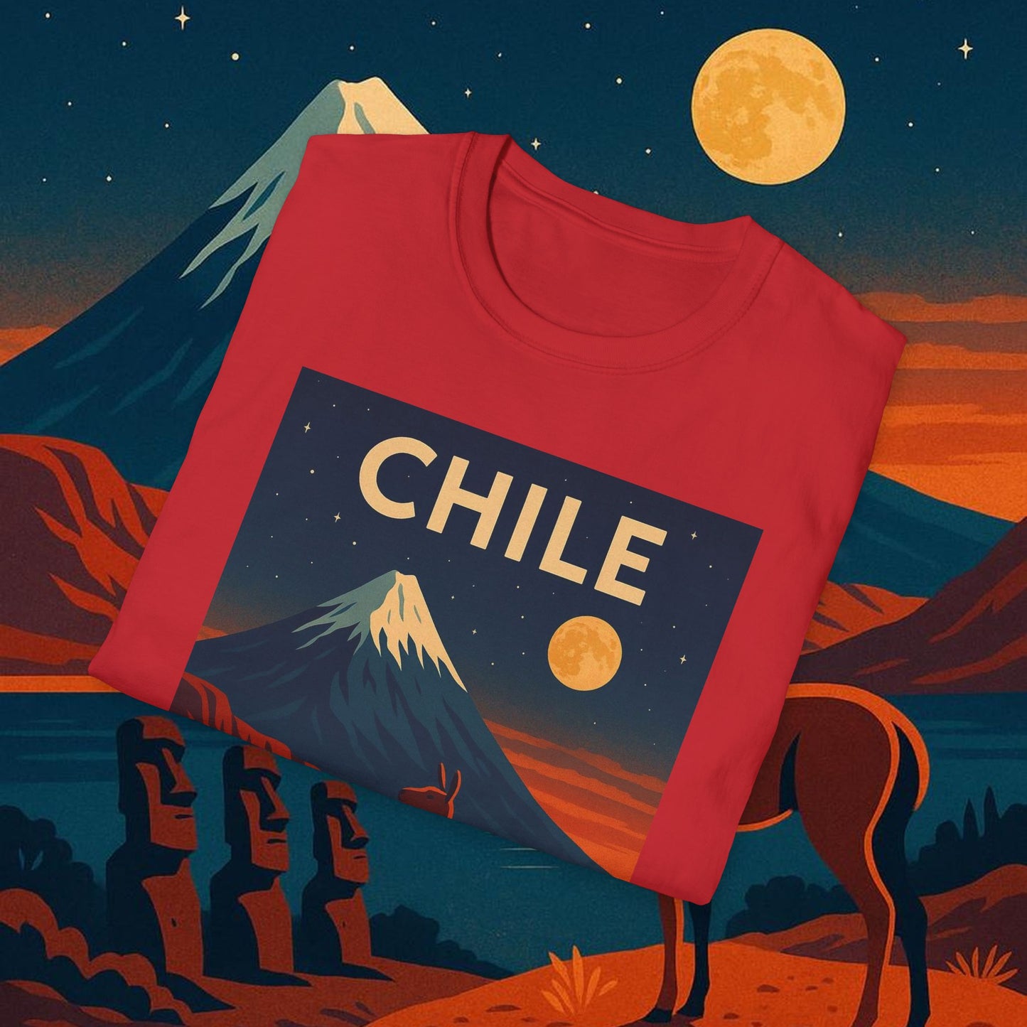 "Camiseta Chile: Naturaleza Indómita y Horizontes Eternos 🏔️🍇🏜️"