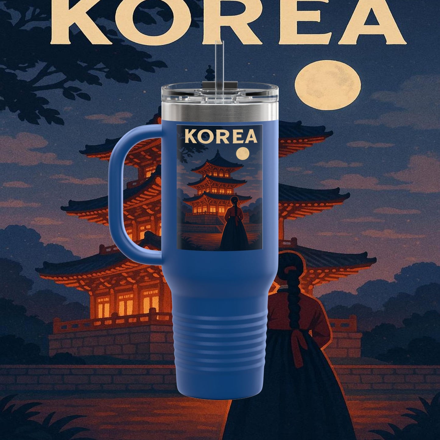 "Korean Insulated Travel Mug 🌸 – Ancient tradition and vibrant modernity"