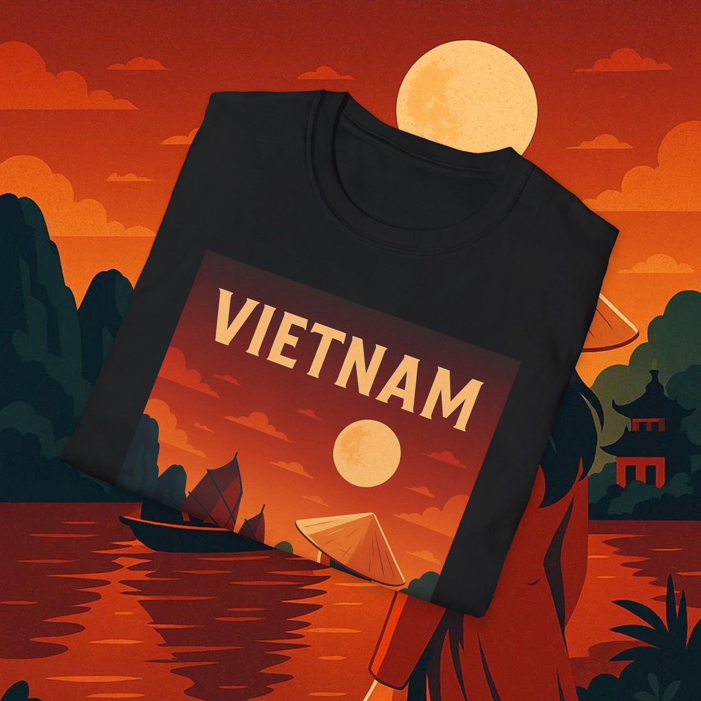 "Camiseta Vietnam: Tradición, Naturaleza y Leyendas Ancestrales 🎋🏯🐉"