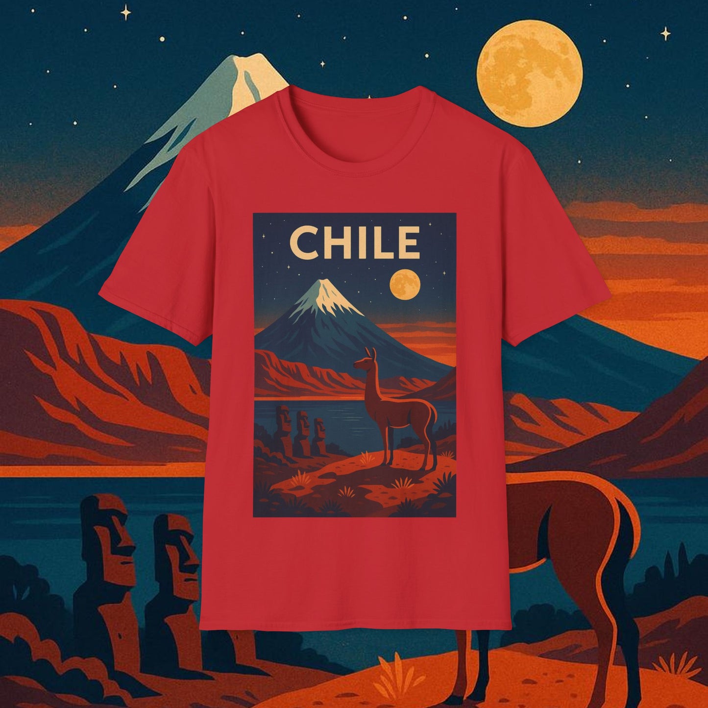 "Camiseta Chile: Naturaleza Indómita y Horizontes Eternos 🏔️🍇🏜️"