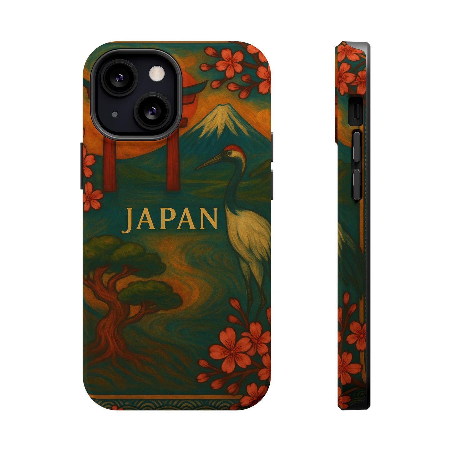 "Funda Magnética Reforzada Japón: Tradición entre Cerezos y Montañas 🌸⛩️🗻"