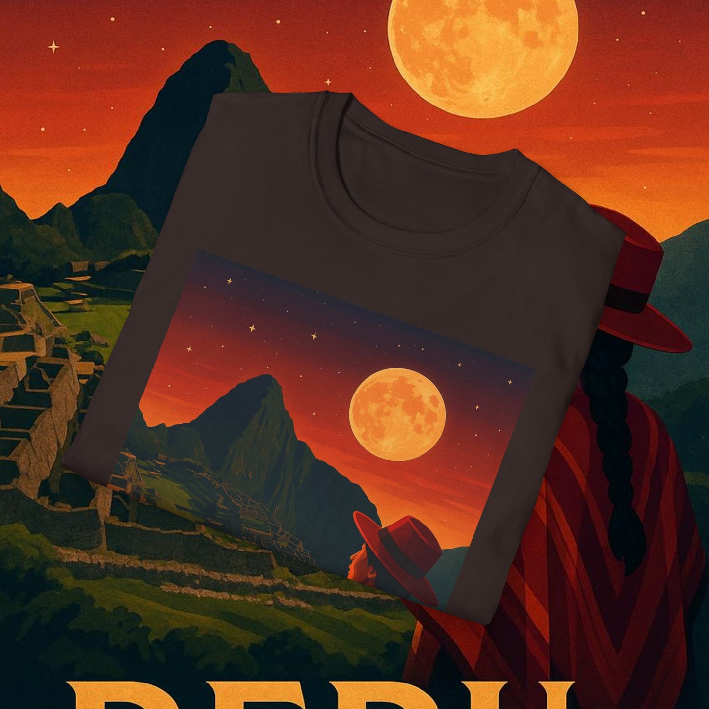 "Camiseta Perú: Misticismo, Historia y Maravillas Eternas 🏔️🦙🛕"