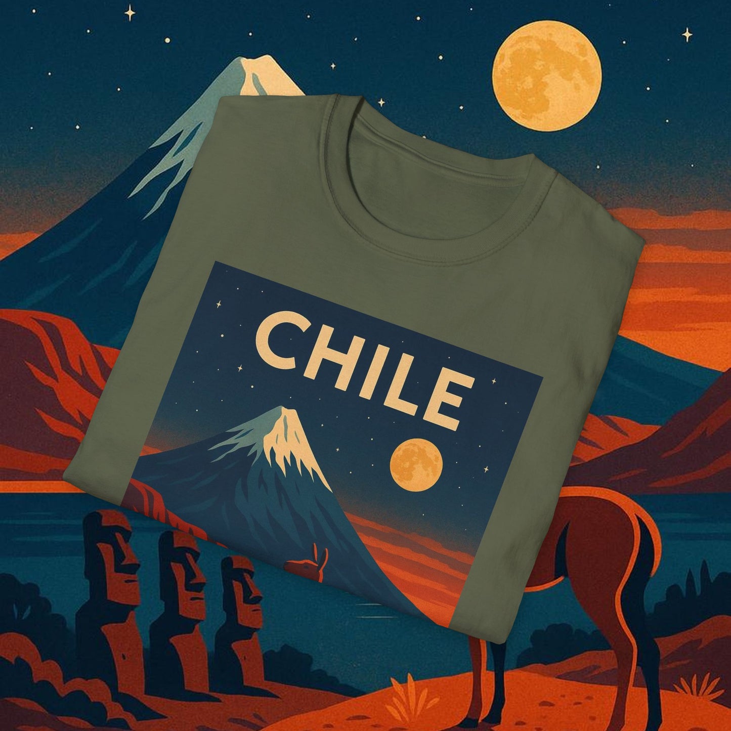 "Camiseta Chile: Naturaleza Indómita y Horizontes Eternos 🏔️🍇🏜️"