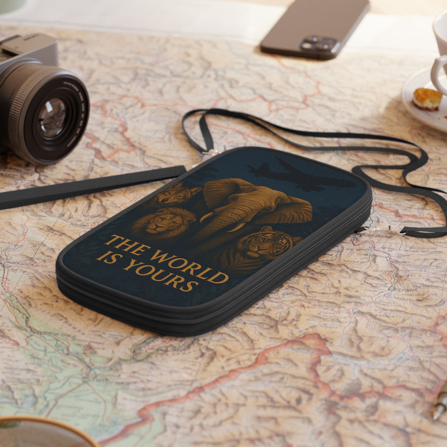 🌍✨ "El mundo es tuyo" – Cartera para pasaporte 🐘🦁✈️