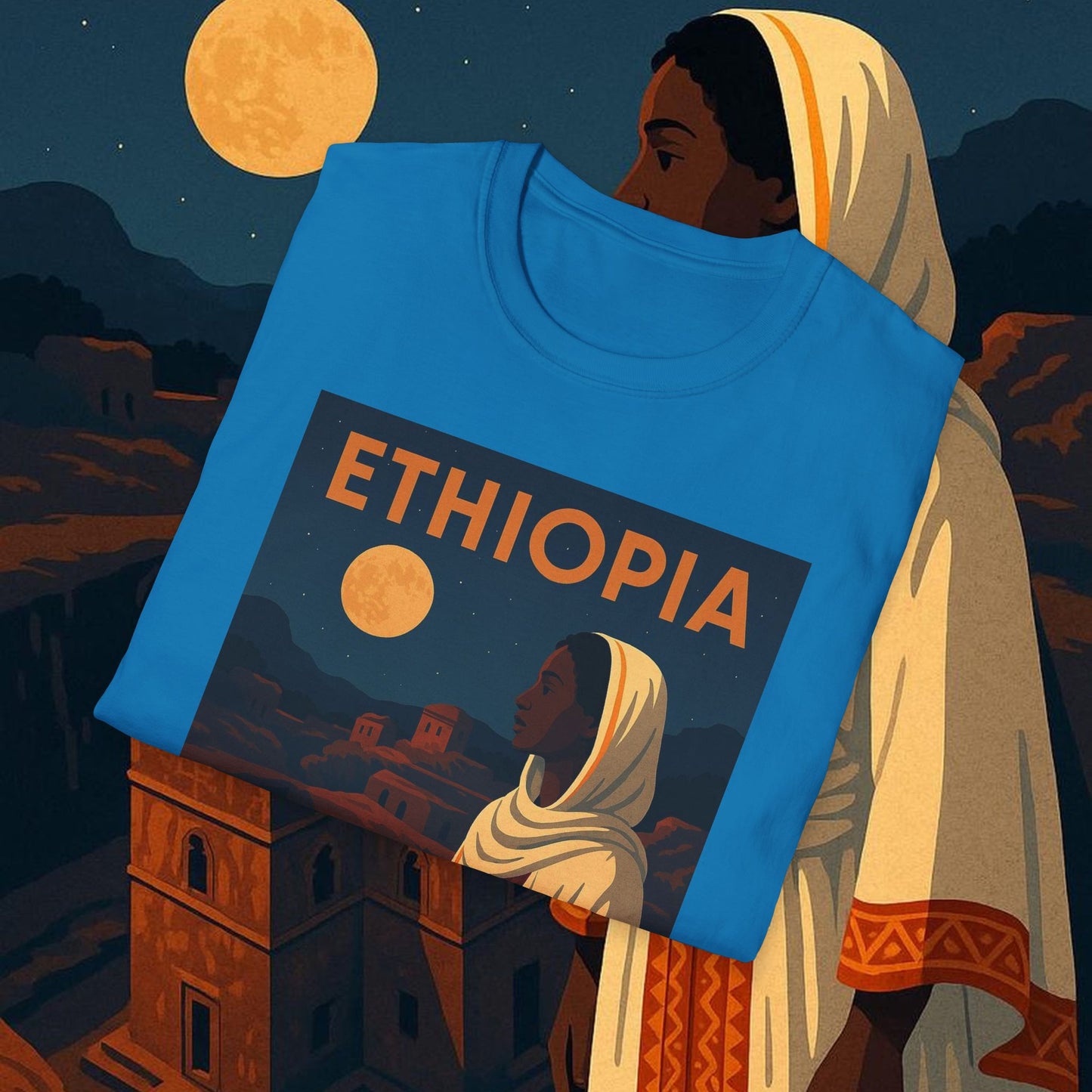 "Camiseta Etiopía Tierra sagrada y alma ancestral"
