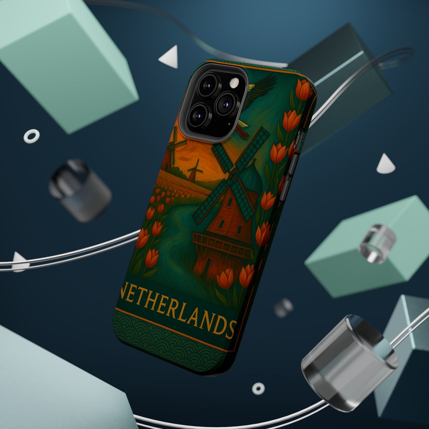 "Funda Magnética Reforzada Magnética Reforzada paises bajos✨ – Tierra de tulipanes, molinos y canales mágicos"