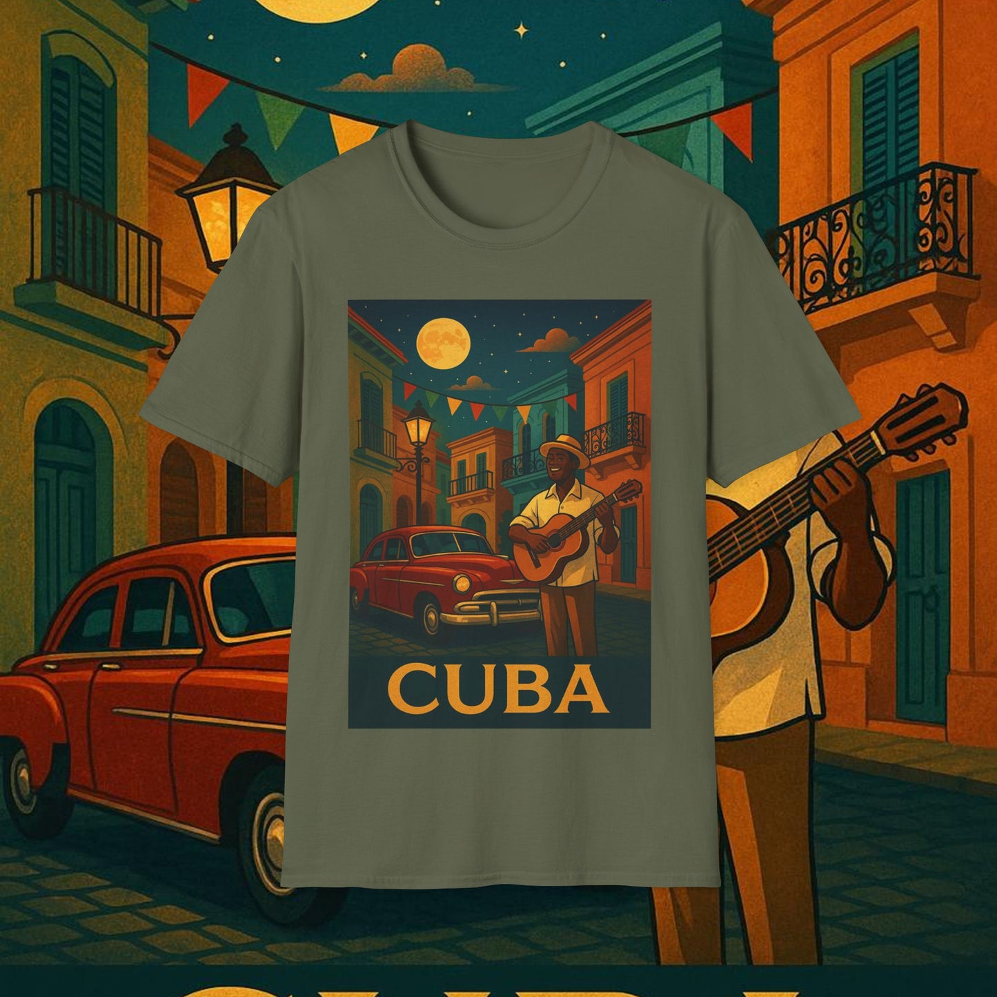 "Camiseta Cuba: Ritmo, Historia y Encanto Caribeño 🎺🚗🌴 "