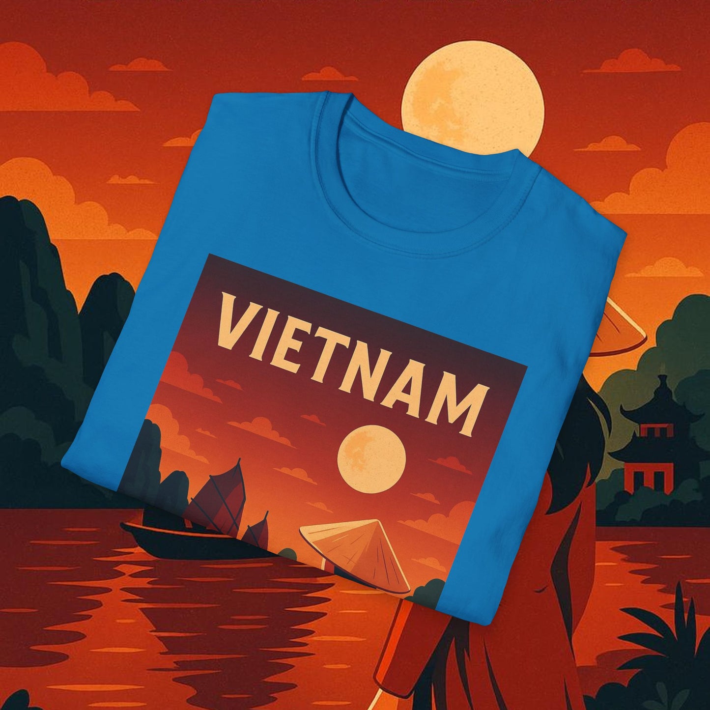 "Camiseta Vietnam: Tradición, Naturaleza y Leyendas Ancestrales 🎋🏯🐉"