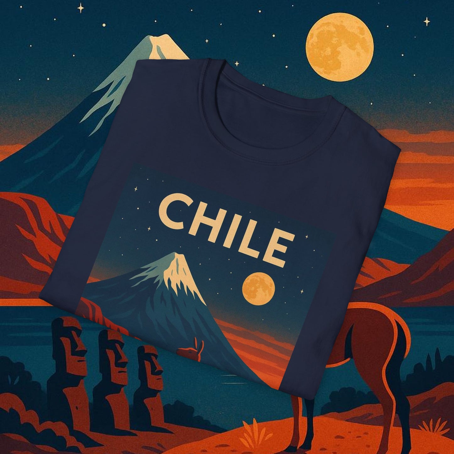 "Camiseta Chile: Naturaleza Indómita y Horizontes Eternos 🏔️🍇🏜️"