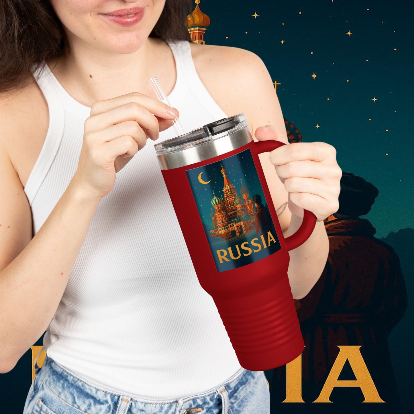 "Russia Insulated Travel Mug❄️ – Land of history, mystery, and grandeur"