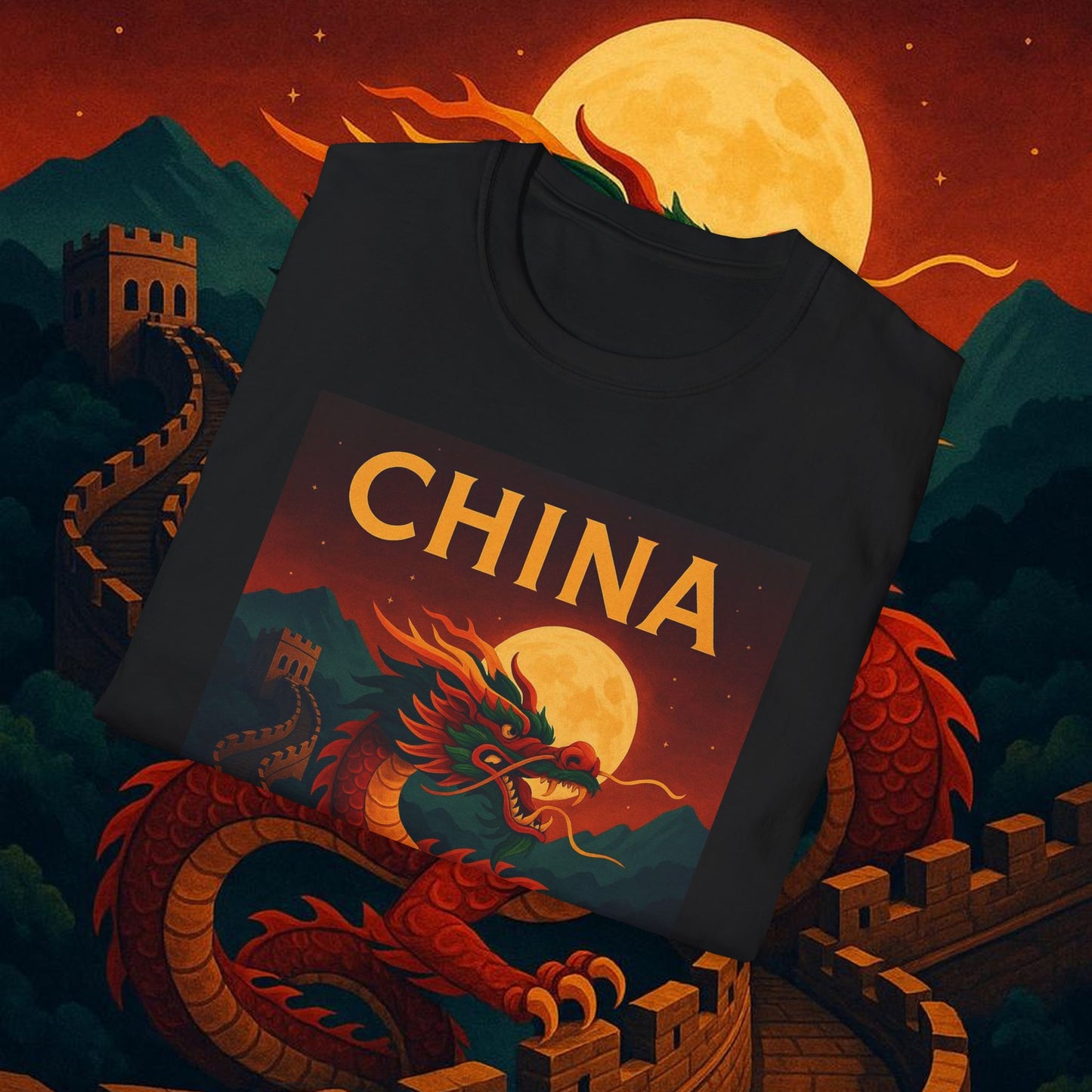 "Camiseta China – Dragones, murallas y leyendas eternas"