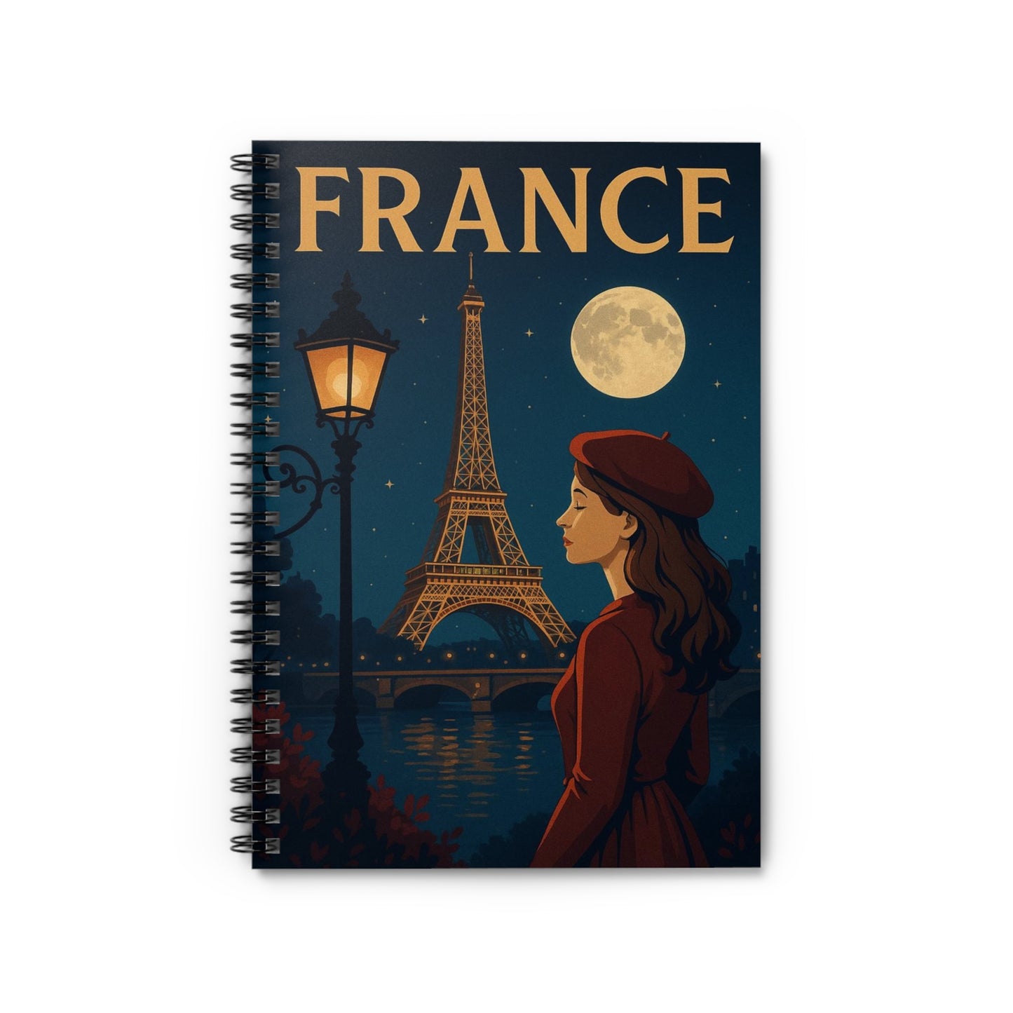 "libreta Francia: Romance bajo la Luna 🌙🗼✨"
