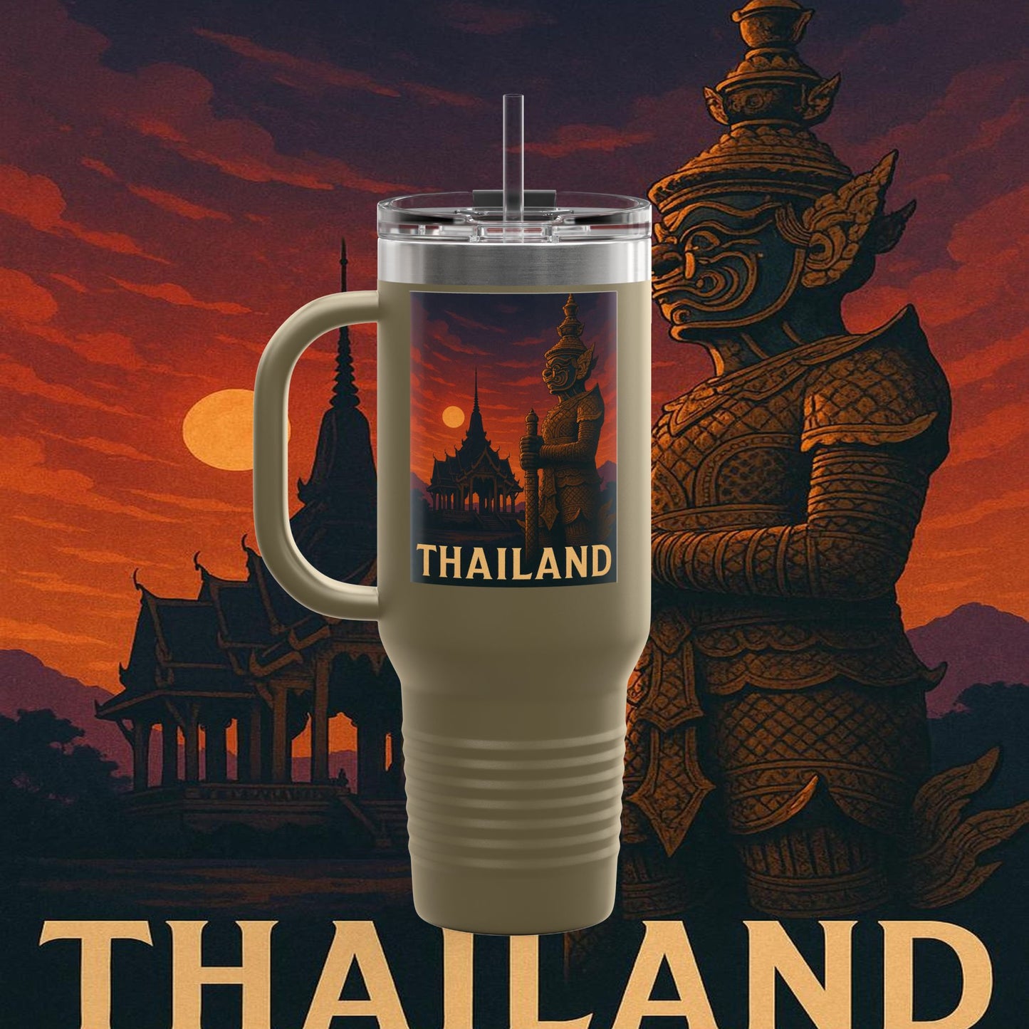 "Thailand Insulated Travel Mug🌴 – The Kingdom of Smiles and Adventure"