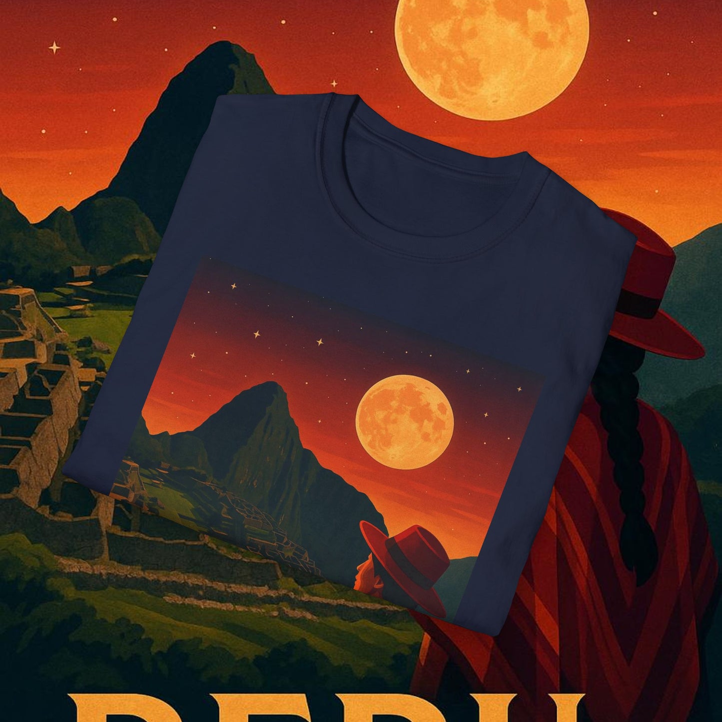 "Camiseta Perú: Misticismo, Historia y Maravillas Eternas 🏔️🦙🛕"
