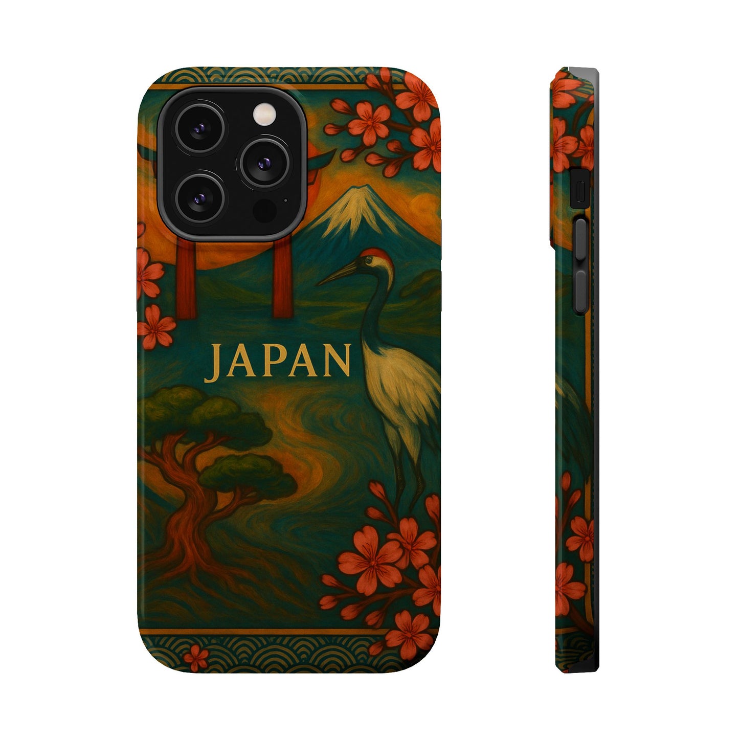 "Funda Magnética Reforzada Japón: Tradición entre Cerezos y Montañas 🌸⛩️🗻"