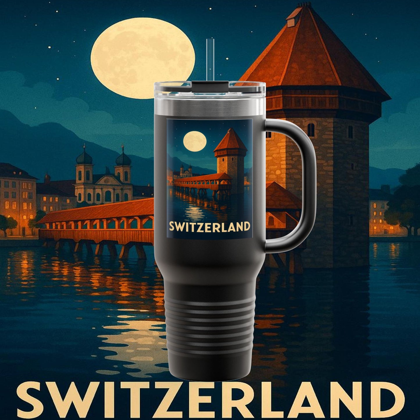 "Swiss Insulated Travel Mug❄️ – Land of majestic mountains and legendary precision"