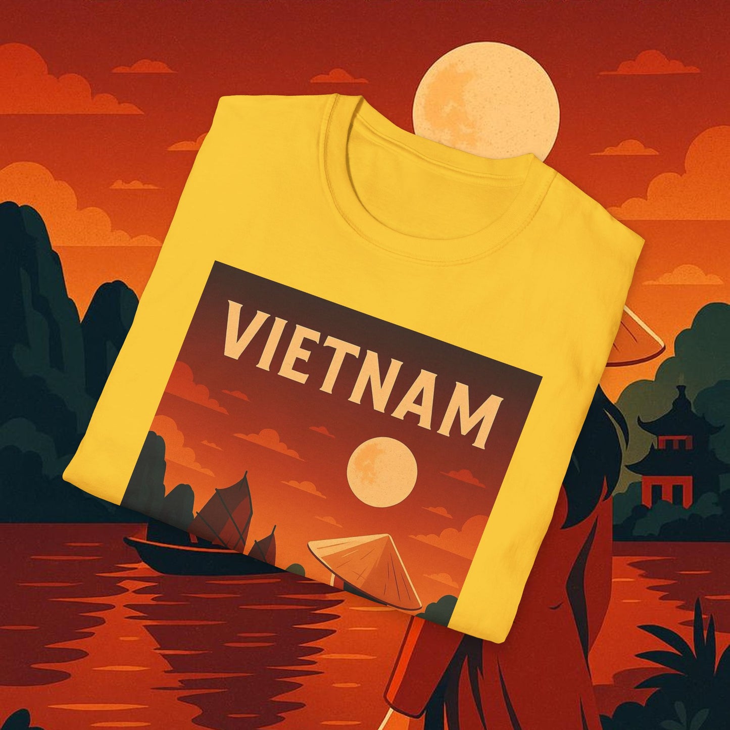 "Camiseta Vietnam: Tradición, Naturaleza y Leyendas Ancestrales 🎋🏯🐉"