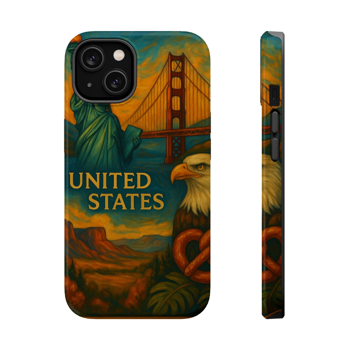 "Funda Magnética Reforzada Estados Unidos: Sueños, Libertad y Grandes Horizontes 🗽🏜️🌆"